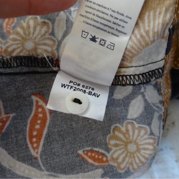 Faherty Seraphina Wrap Blouse Black Avignon Floral Size L - Picture 7 of 8